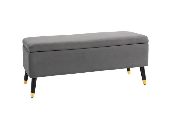 Homcom Truhenbank Kohlegrau, Dunkelgrau, 43x45x110 cm, Esszimmer, Bänke, Sitzbänke