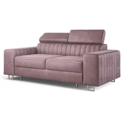 BETTSOFA SOLAN Lila Velours-Stoff mit Schlaffunktion