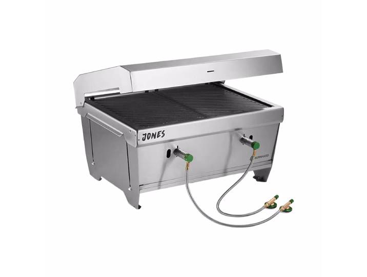 Burnhard JONES Campinggrill 2-Brenner – Gasgrill – silber