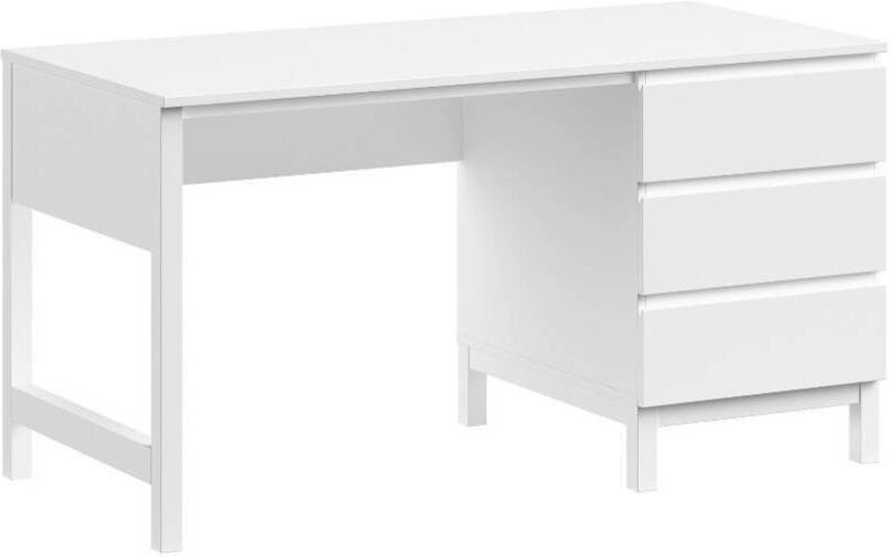 Pharao24.de PC Schreibtisch Jugendschreibtisch mit drei Schubladen 140 cm breit