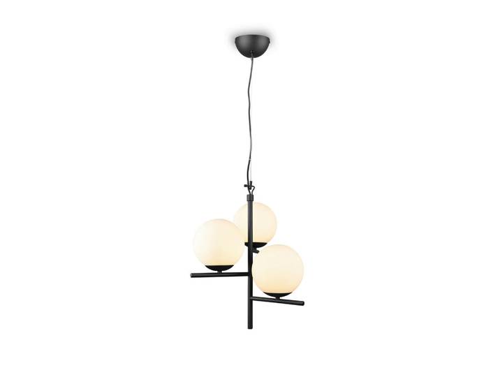 Trio Leuchten Hängeleuchte Pure, Anthrazit, Weiß, Metall, Glas, 150 cm, Lampen & Leuchten, Innenbeleuchtung, Hängeleuchten, Pendelleuchten