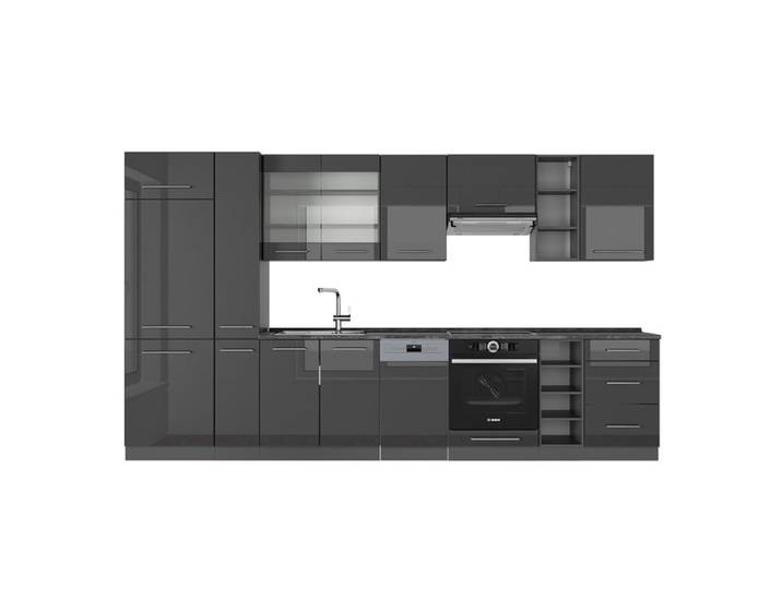 Cuisine Fame-Line 355cm sans PT Anthracite Haute brillance/Anthracite Vicco 56731