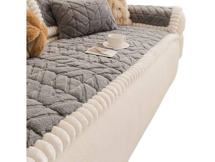 KRXSOBNV Das Sofa, 1 Stück, rutschfeste Sofabezüge for 2-3 Kissen, Dicke Polster(Grey,90x240cm)
