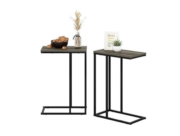 Furinno Camnus Modern Living Sofa-Beistelltisch, Französisches Eichengrau, 2er-Set