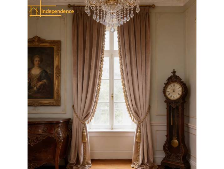 Rideaux occultants épais en velours et dentelle couleur thé au lait pour rideaux de séparation sur mesure, rideaux de porte pour salons et chambres à coucher
