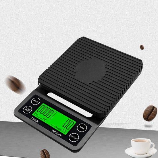 Elektronische keukenweegschaal zwart met 5 kg capaciteit en 0,1 gram nauwkeurigheid