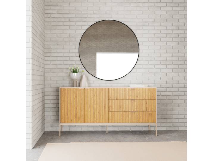 Buffet 160 x 80 x 40cm Beige/Marron