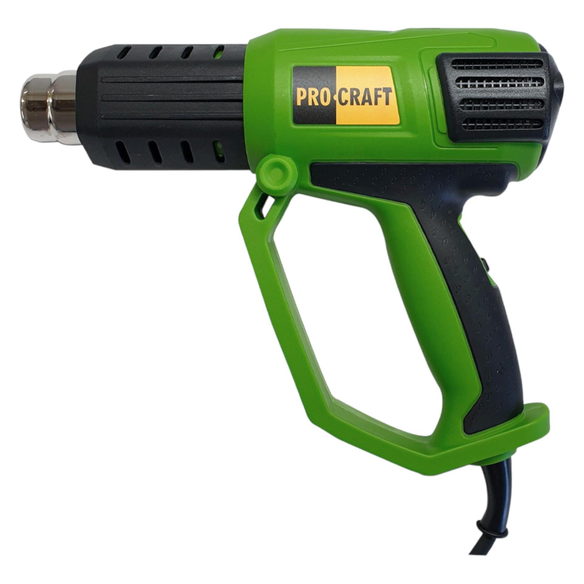 Procraft PH2000 Heissluftpistole 2000 Watt 50 - 600 °C + 4x Düse + Koffer (PH2000)