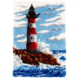 Knüpfteppich "Leuchtturm", 50 x 74,5 cm