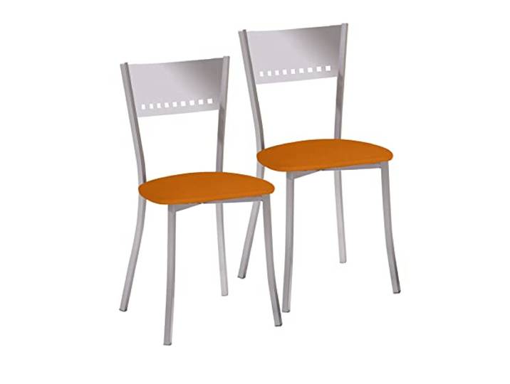 ASTIMESA SCOBNA Zwei Küchenstühle, Metall, Orange, Sitzhöhe 45 cm
