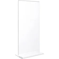 T-Aufsteller, Hochformat, bruchfest, PET 1/3 A4, transparent