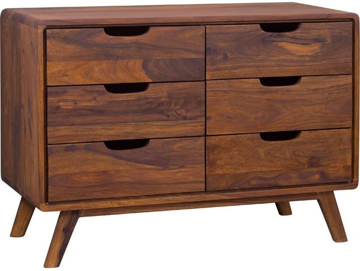 MASSIVMOEBEL24 Commode 90x40 Palissandre laqué Noisette MALMÖ 2 #105