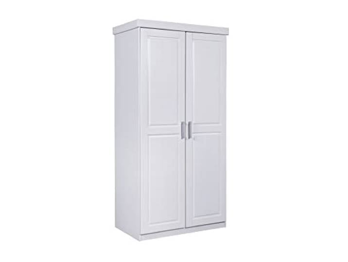 Inter Link - Kleiderschrank - Drehtürenschrank - Wäscheschrank - Garderobenschrank - Schlafzimmerschrank - 2 Türen - Kiefer massiv - Hakon - Weiß lackiert