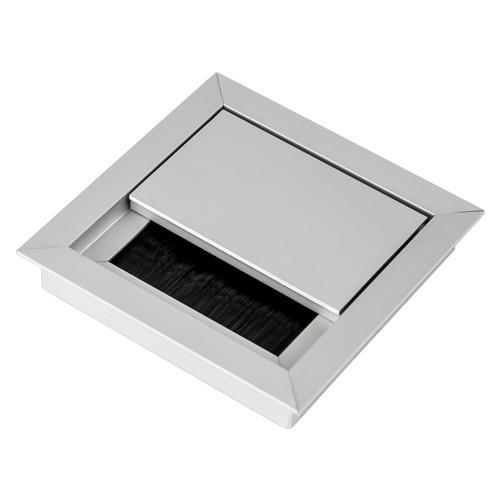 TecLines TKD005 Kabeldurchführung 100x100mm, silber/schwarz (Kabeldurchlass) (TKD005)