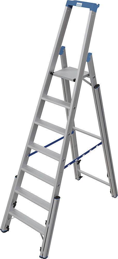 Treppen-Stufenstehleiter, mit Niveauausgleich, einseitig begehbar, 7 Stufen KRAUSE