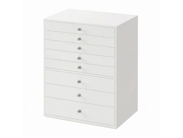 JOYFURNOS Organisateur de bijoux avec tiroirs, Boîte de rangement à 8 niveaux, Grande capacité, Idée cadeau moderne, pour chambre, Blanc