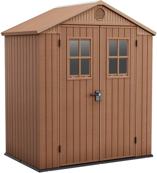 Keter Darwin marrone - Casetta da giardino - Con finestre frontali - 190x122x221 cm