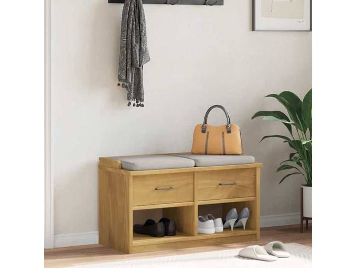 Banc de couloir(rectangulaire）- Maximum 110 kg par siège - Banc banquette SANDNES 87x40x50 cm bois de pin massif lba44t