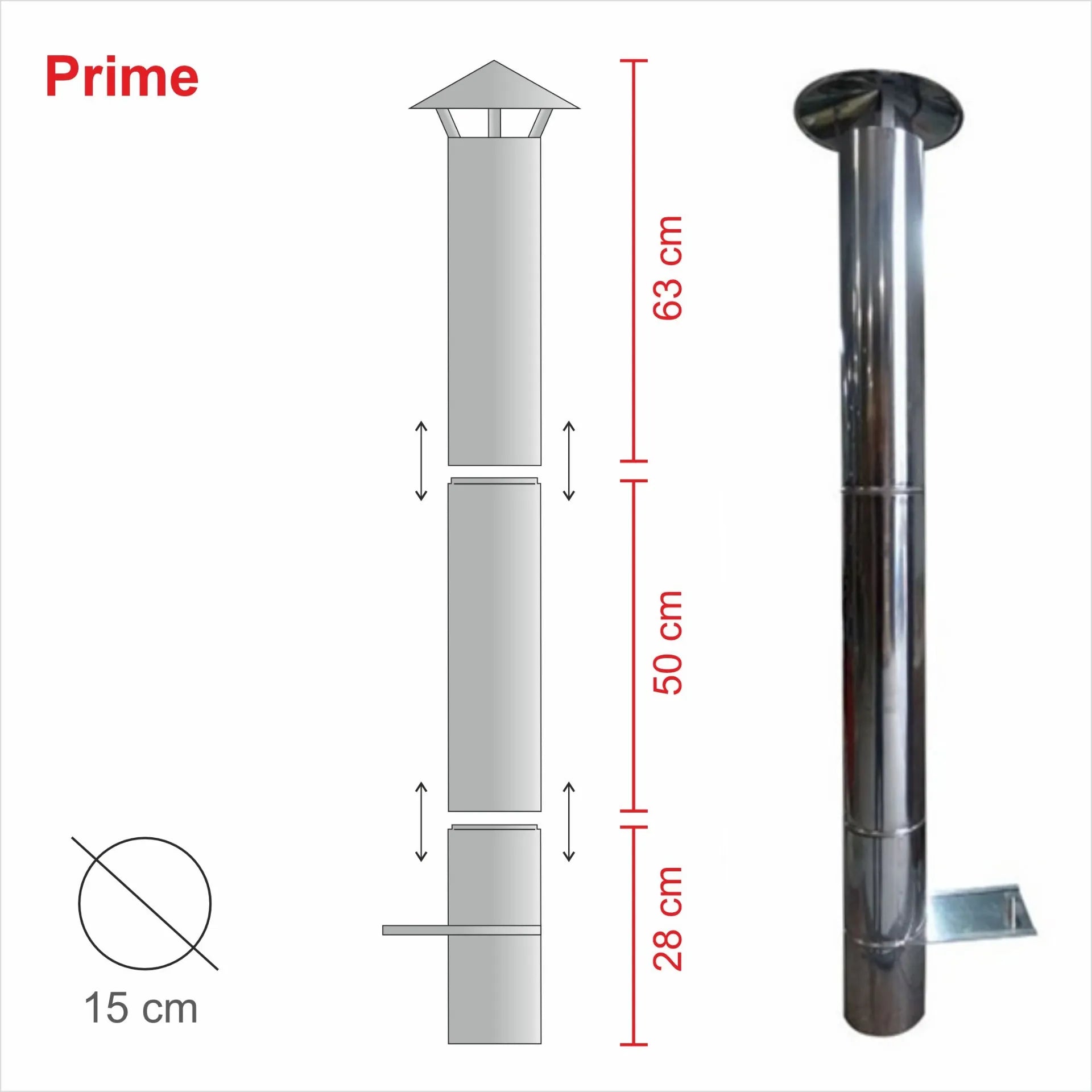 My-Barbecue Chaminé INOX Antracite Completa para MAXIMUS 100cm AC77F