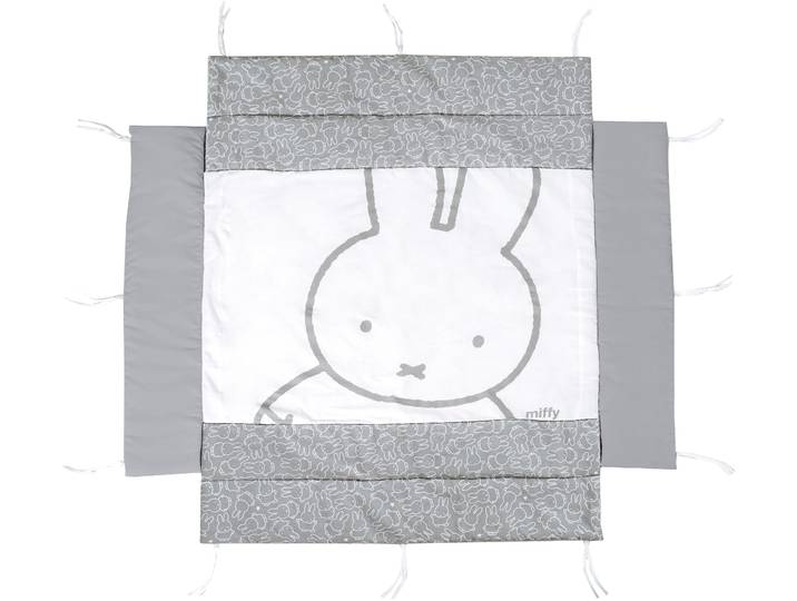 Laufgittereinlage ROBA miffy , grau (grau, weiß), Obermaterial: 65% Polyester, 35% Baumwolle, Bettnestchen, Laufgittereinlage