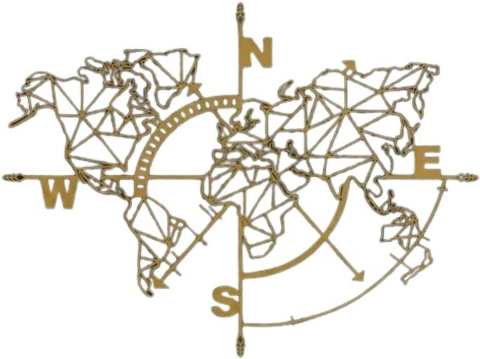 Longshore Tides Handmade Coastal Wall Decor on Metal Gold 75" H x 98" W x 2" D