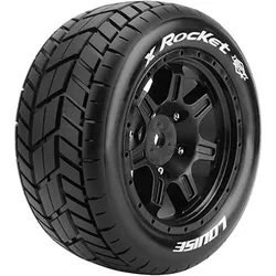 Louise MFT X-ROCKET X-Maxx Serie Komplettradsatz Montiert Sport Felgen Schwarz Hex 24mm L-T3295B