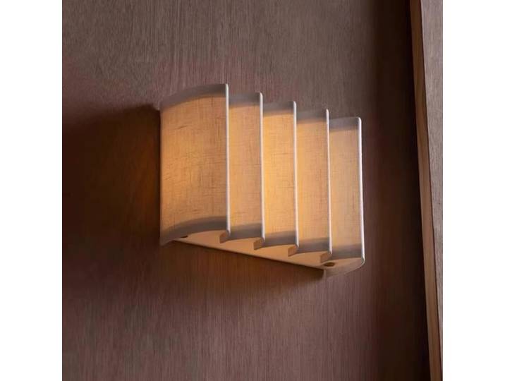 Lampe murale en tissu, style nordique rétro, lumières LED ondulées pour salon, chambre à coucher, couloir, décoration murale style Wabi Sabi