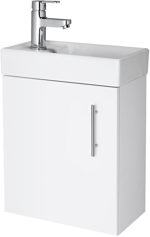 Nuie Vault 400 mm Cloakroom Vanity with Integrated Basin Gloss White 400mm W