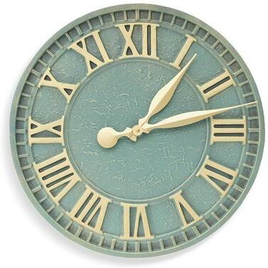 Finch Outdoor Wall Clock - Verdigris - Grandin Road