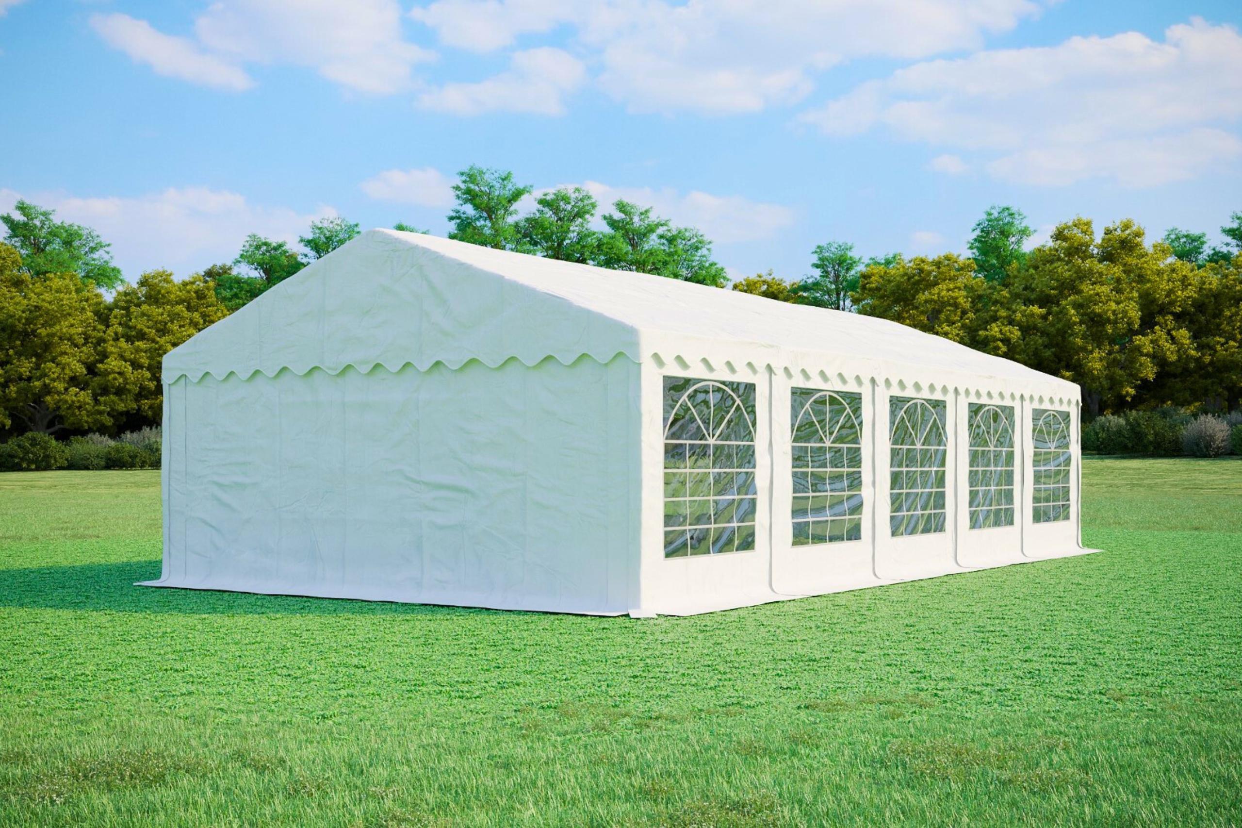 Gartenparty-Zelt 5x10m - PVC Standard Feuerfest - Weiß