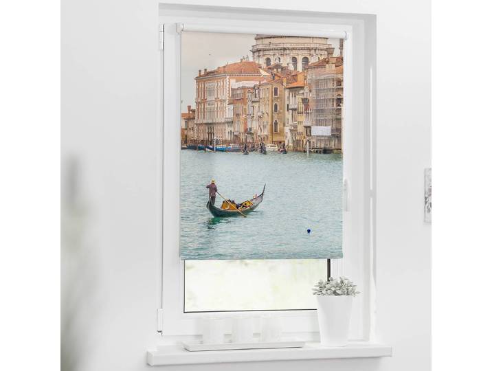 Verdunklungsrollo Venedig Canal Grande 70 x 150cm Blau