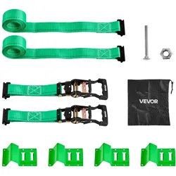VEVOR Radspanngurt Befestigungsgurt (50,8 x 2438,4 mm) mit Schnalle & 1986,73 kg Zugfestigkeit & 662 kg Tragfähigkeit, Motorrad-Spannsystem Radsicherungsgurt Reifengurt für SUVs Anhänger Grün