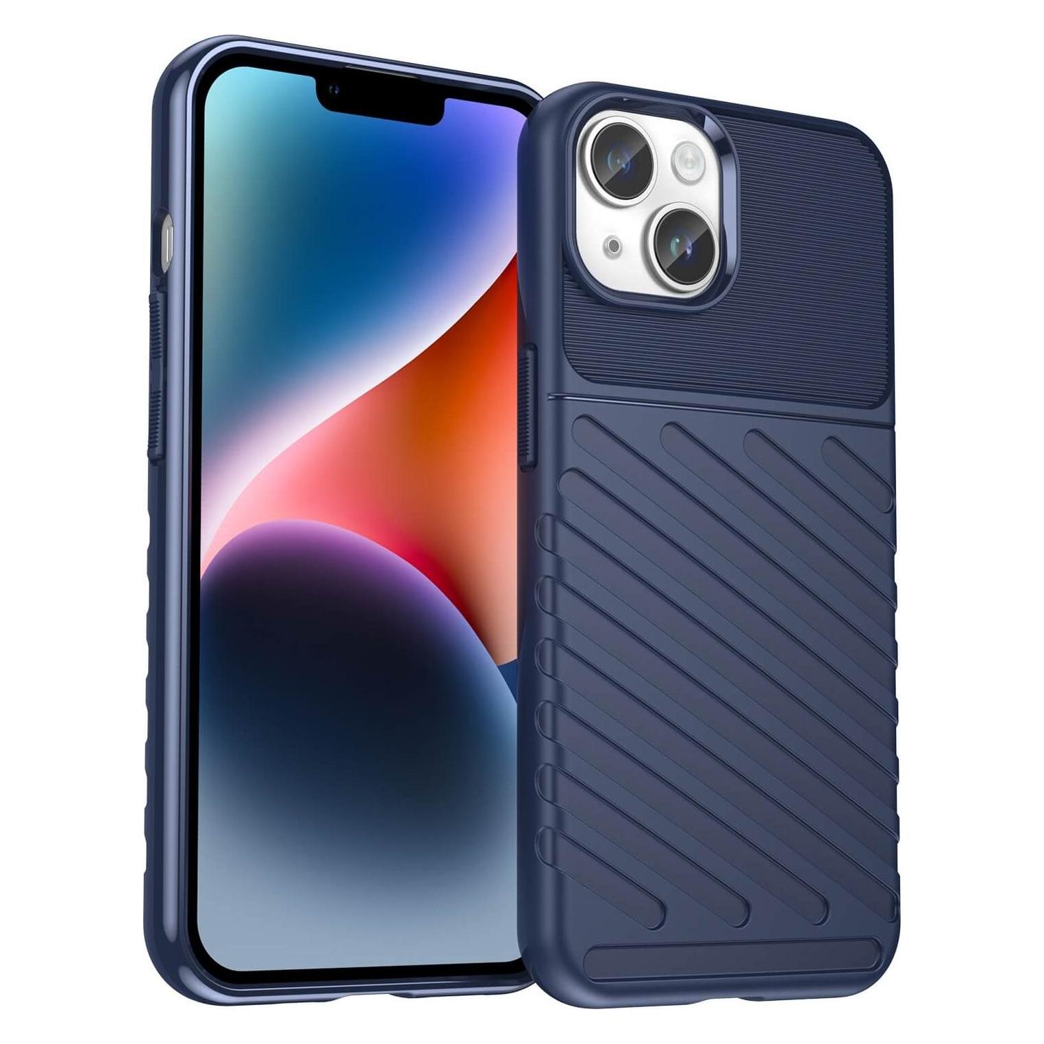 Cover-Discount iPhone 15 Plus - Textur Gummi Hülle blau (Apple iPhone 15 Plus) (EDA004599202A)