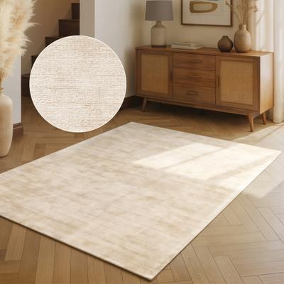 Teppich VIKOSA "Noemi", beige (elfenbein), B:120cm H:10mm L:180cm, Viskose, Teppiche, Teppich, Dezenter Glanz, Weich, Seidenoptik, Viskose, Wohnzimmer, Schlafzimmer