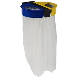 CITWIN Müllsackständer Rossignol Stahl 2 x 110 L gelb, blau Müllsackhalterung für 2 Fach Trennung zur Wandbefestigung