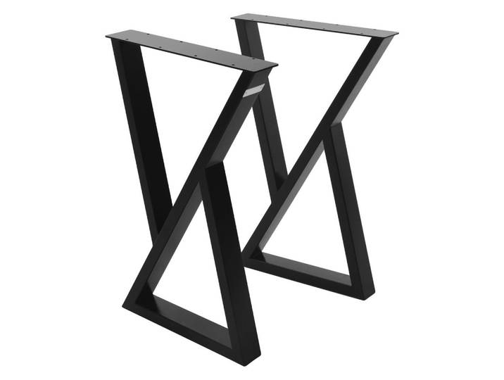 Ml-Design Tischbeine 2er Set 40xH71 cm X-Form, Schwarz, Metall, 45x71x6 cm, Esszimmer, Esstische, Tischsysteme, Tischgestell