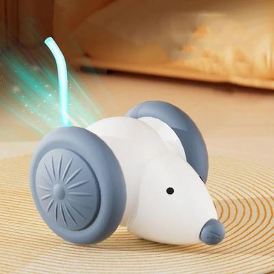 Uplift Picks Rechargeable Interactive Mouse Car Cat Toy With Obstacle Avoidance white