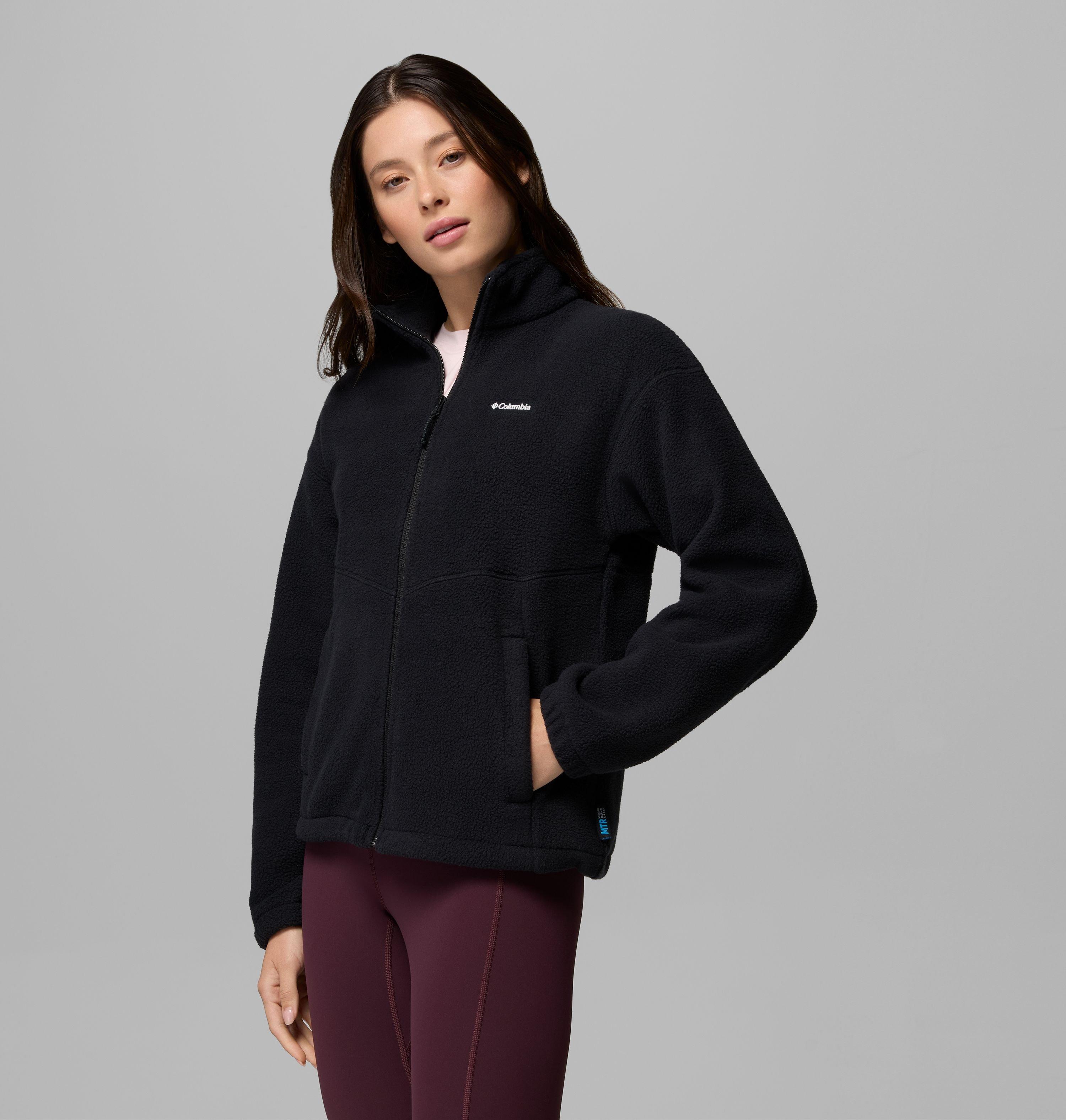 Fleecejacke COLUMBIA "Timber Meadow MTR Fleece Full Zip", Damen, Gr. XL (46/48), schwarz, Fleece, Obermaterial: 100% Polyester, normal, Jacken Fleecejacke, mit durchgehendem Reissverschluss, wasserabweisend, windabweisend schwarz XL (46/48)