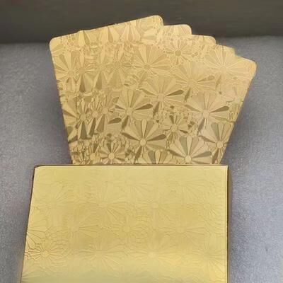 Inspired Finds Luxury Waterproof Playing Cards Sleek Black Poker Deck For Magic, Parties & Game Nights golden Flowers