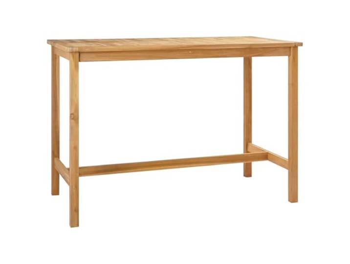 HBBMGYD Bartisch, Teak, massiv, 150 x 75 x 105 cm, für den Außenbereich Robuste Struktur, Lattenrost, integrierte Fußstütze, Teak-Finish, für Terrasse, Garten, Terrasse, Balkon