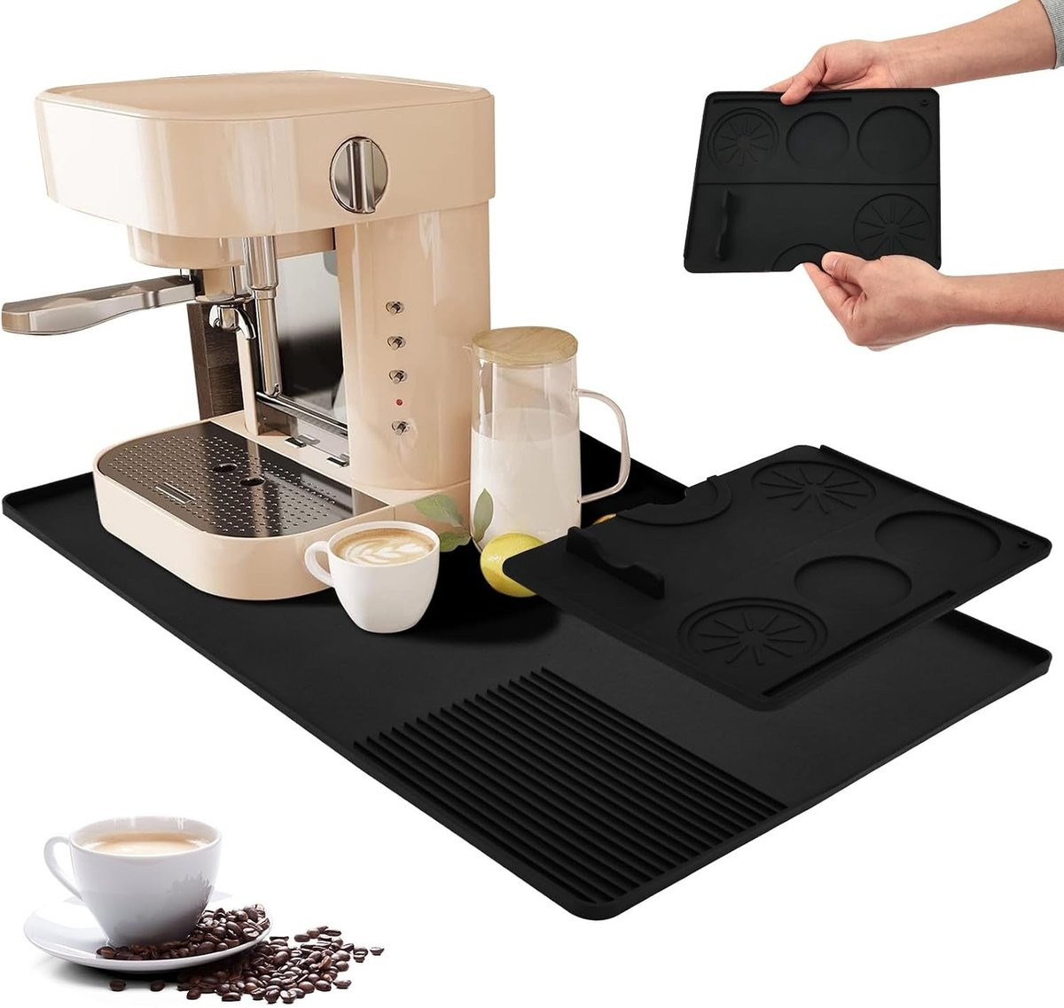 Multifunctionele Barista Mat voor Koffiemakers, Antislip Silicone Ondergrond met Afvoer, Ideaal voor Keukens en Cafés