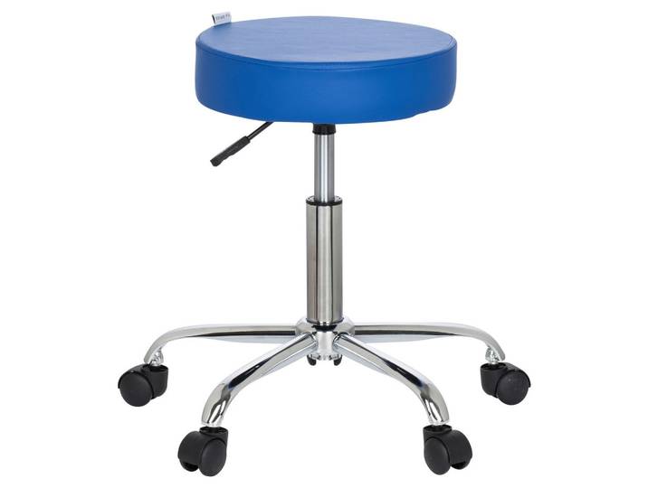Bürohocker Operator II Chromfarben/Blau