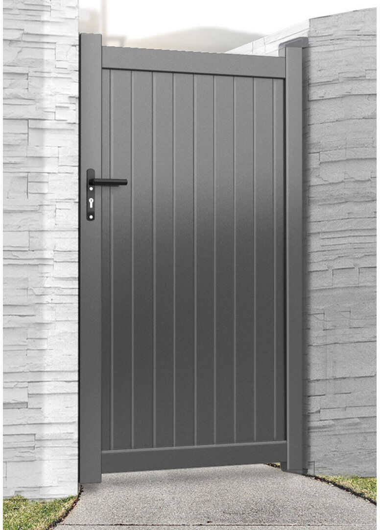 Rosalind Wheeler Danquan Aluminium Gate Grey Gray 180 H x 105 W x 4.50 D cm
