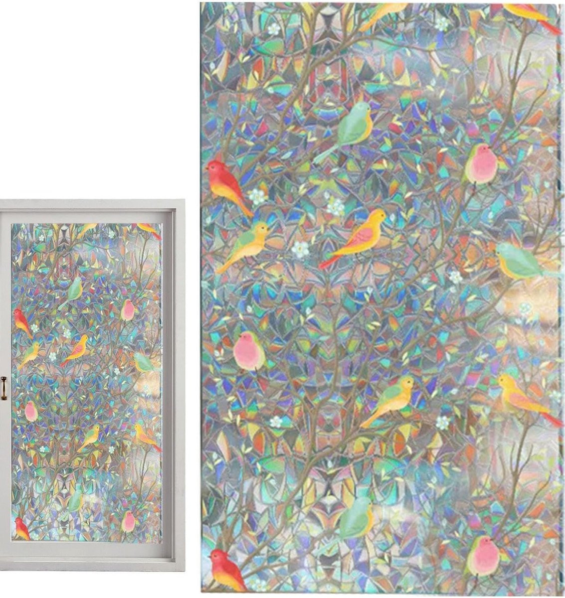 Multicolor Raamfolie Statisch - Herbruikbare Privacyfolie voor Decoratie - 45 x 200 cm