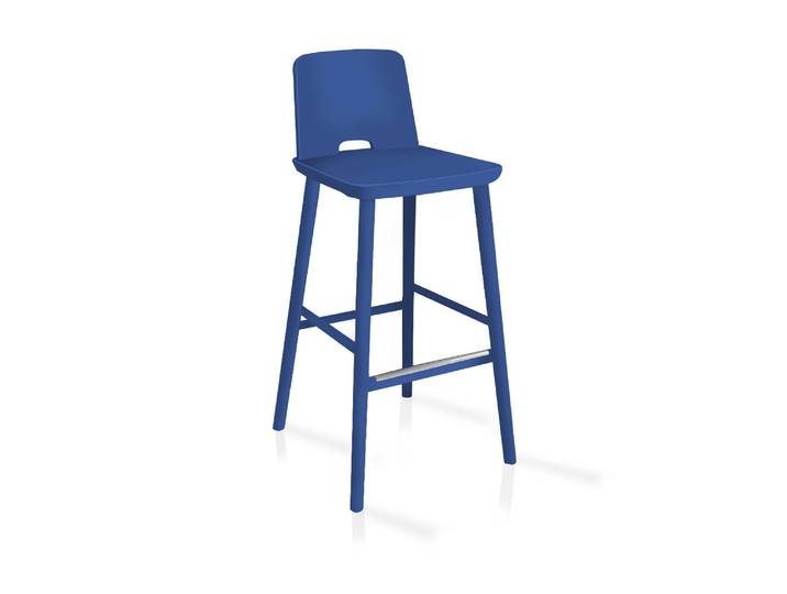 TAKITO Barstuhl, Material Massivholz, Esche lackiert, Blau