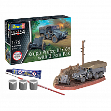 Revell - Starter Kit Krupp Protze KFZ 69 mit 3,7 cm Panzerabwehrkanone - 1:76 - 61 Teile 305910