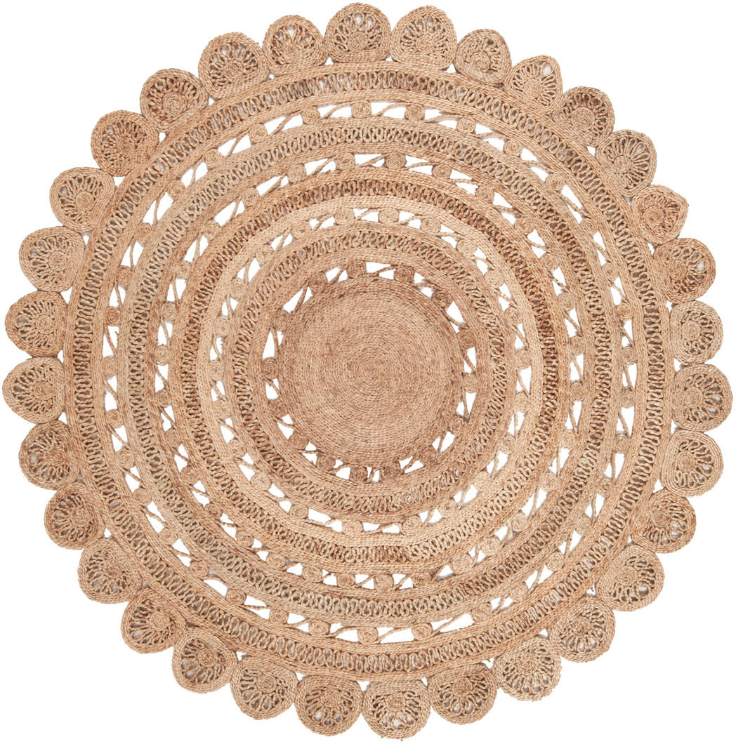 Highland Dunes Round Hand Woven Area Rug Natural Round 152 X 152cm