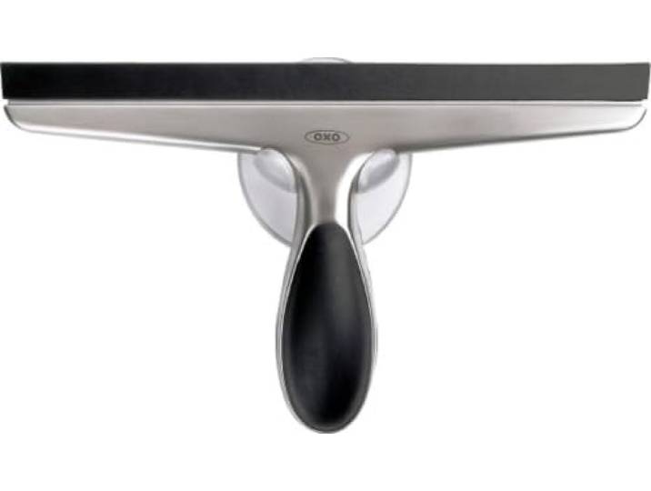 OXO Good Grips Abzieher aus Edelstahl Flexible Klinge oder Silikonrand, einfache Wasserentfernung, kompakte Aufbewahrung