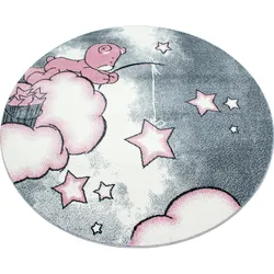 KINDERTEPPICH TASNA, mit Bären-Motiv, Rosa, Ø 160 cm