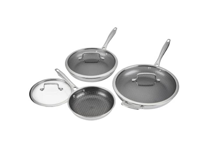 Cuisinart PURELYSEAR Edelstahl-Bratpfannenset, 6-tlg. mit Glasdeckeln